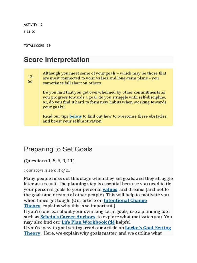 Goal Setting & Motivation Guide | PDF | Goal Setting | Goal