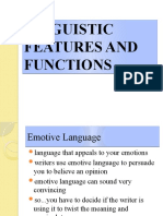 Linguistic Features and Functions