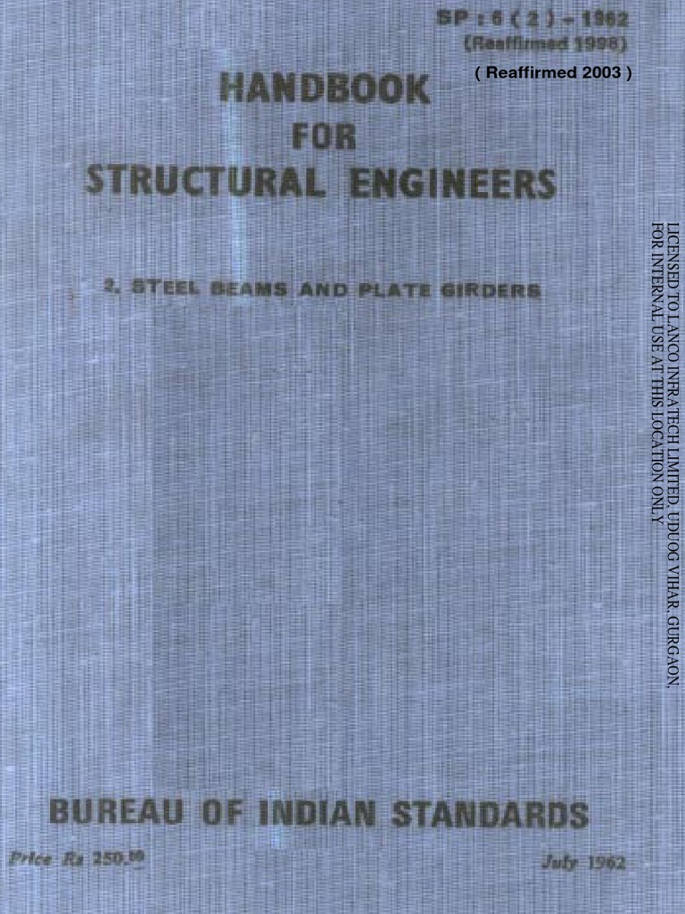 SP6 - 2 - Steel Beams N Plate Girders PDF | PDF | Bending | Beam