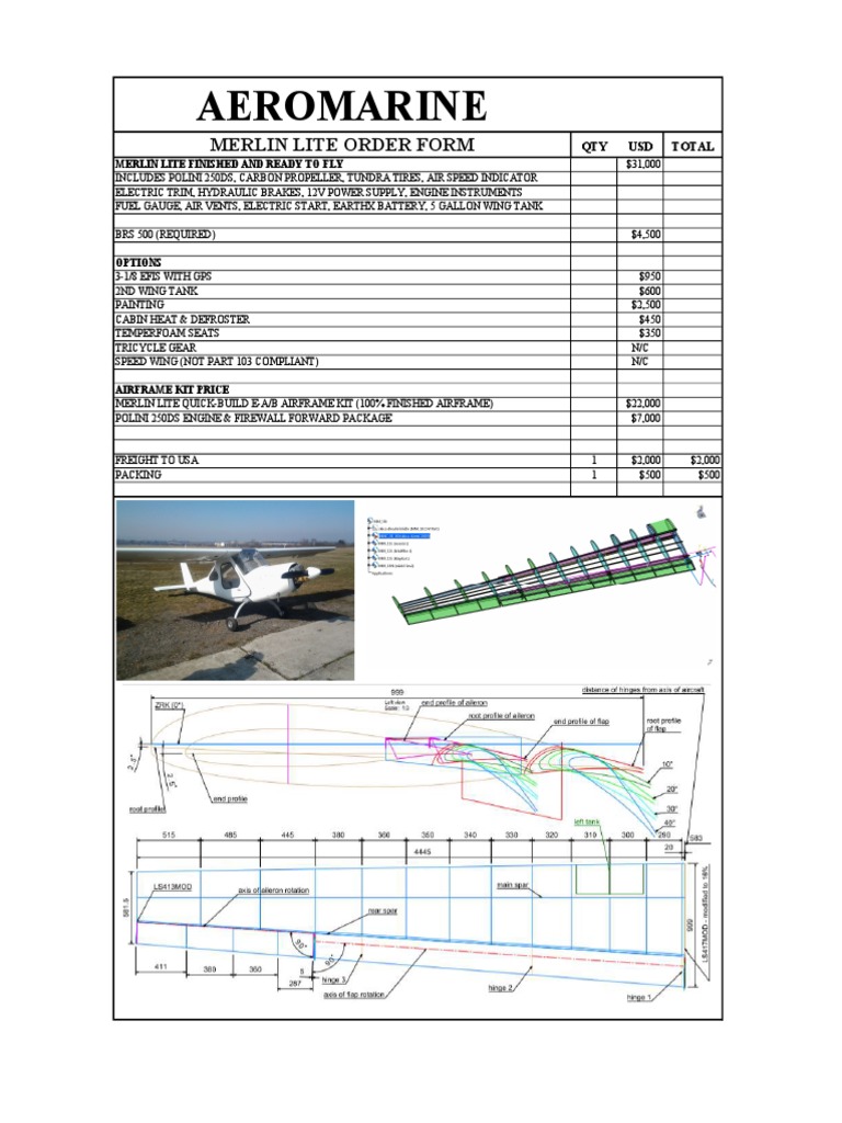 Aeromarine Merlin Lite Order Form | PDF