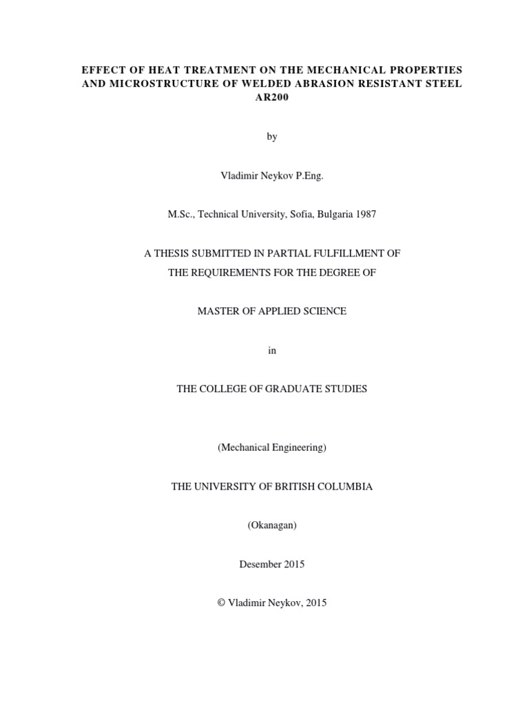 Effect of Heat Treatment On The Mechanical Properties and ...