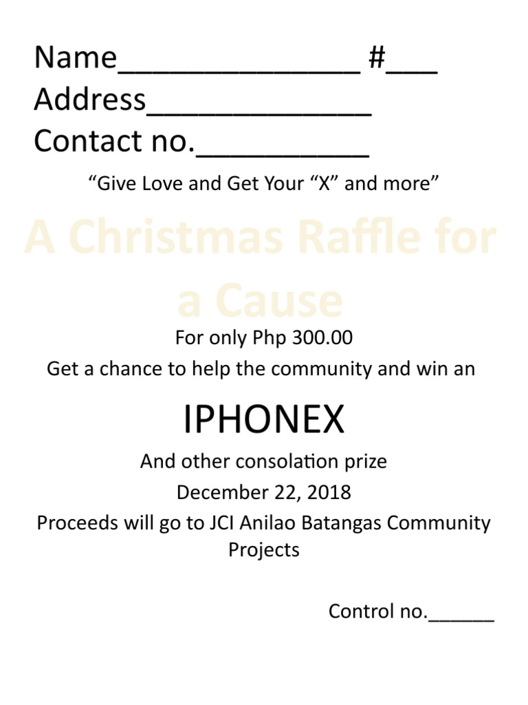 Christmas Raffle for Community Support | PDF
