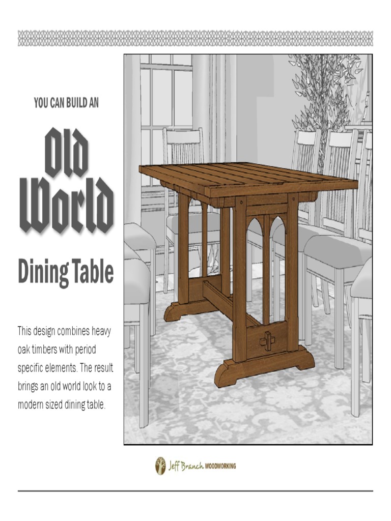 Old World Dining Table PDF Harry Potter Woodworking