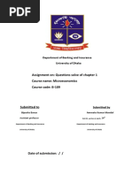 Assignment On: Questions Solve of Chapter 1 Course Name: Microeconomics Course Code: B-109