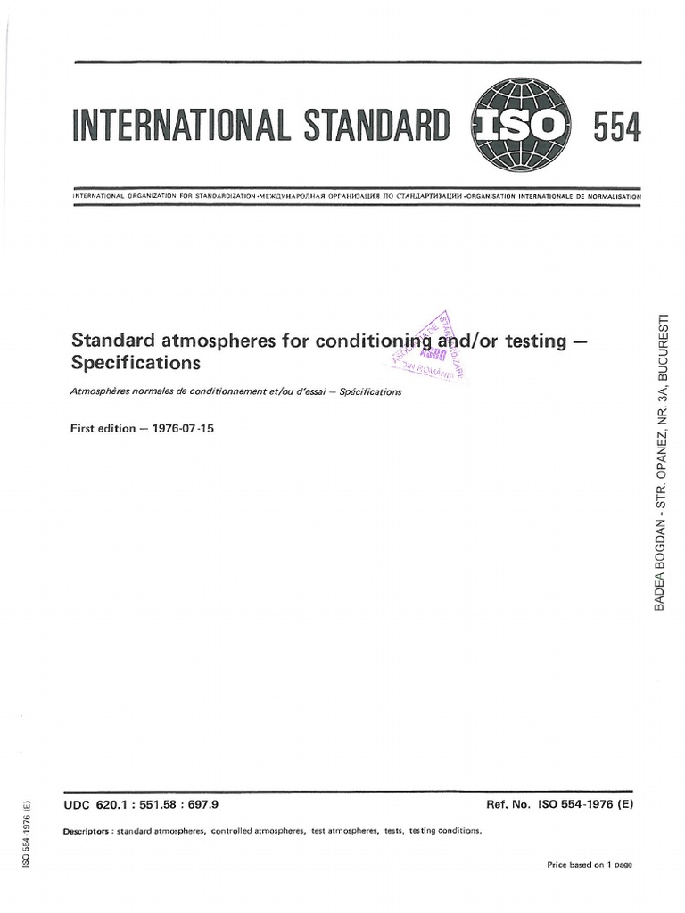 Iso 554 1976 PDF | PDF