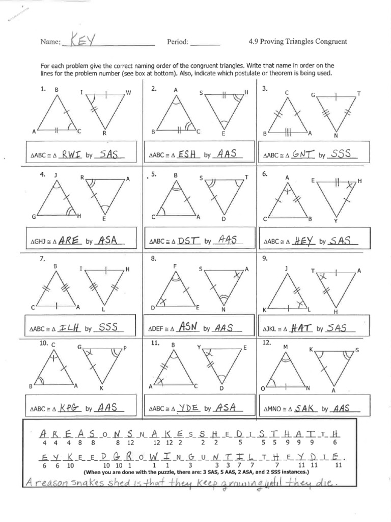 Proving Triangles Congruent PDF | PDF
