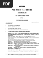 All India Test Series: JEE (Advanced) - 2021