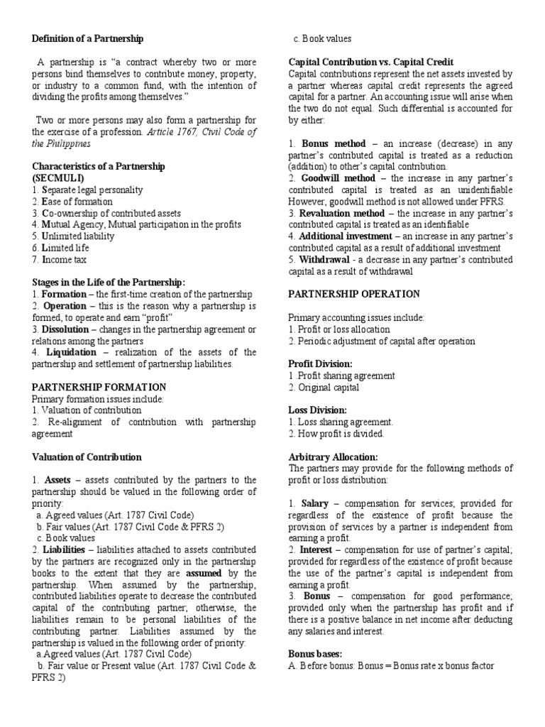 Understanding Partnership Basics and Dynamics | PDF | Partnership ...