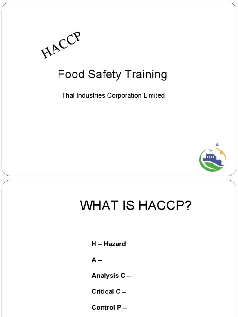 HA CC P: Food Safety Training | PDF | Hazard Analysis And Critical ...