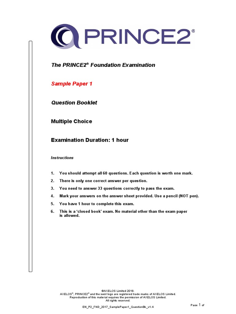 PRINCE2-Foundation出題内容
