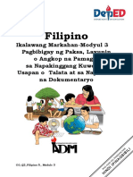 Filipino 5 - Q2 - Module3 - Pagbibigay NG Paksa, Layunin - v3