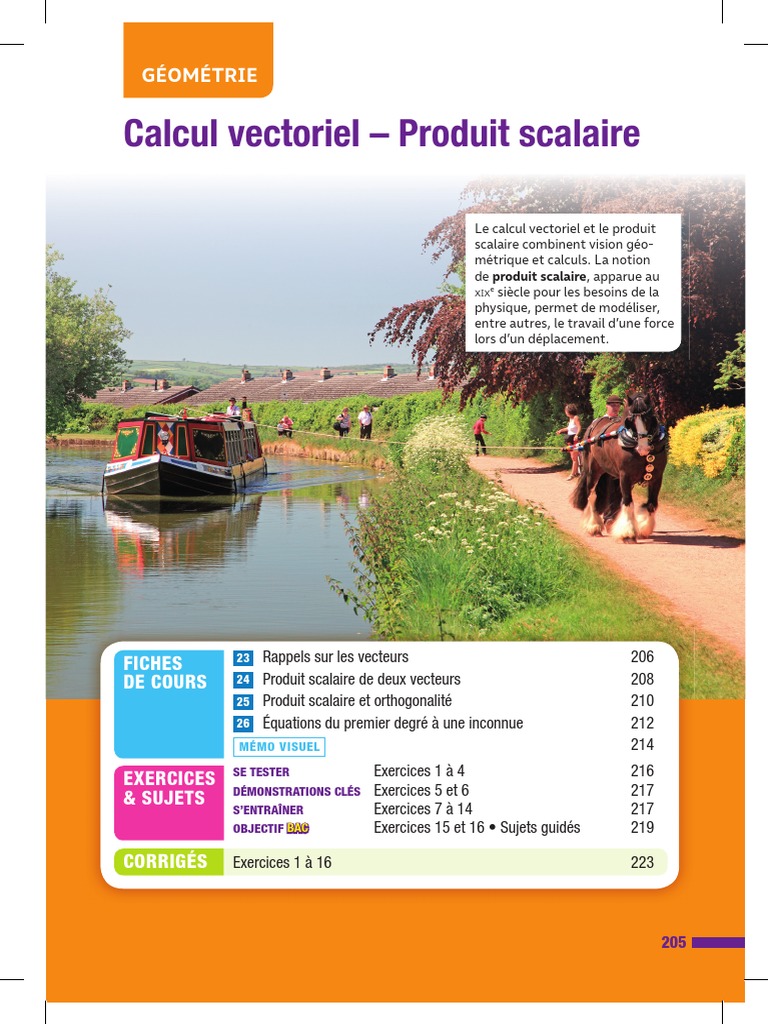 Calcul vectoriel et produit scalaire | PDF | Scalaire (mathématiques ...