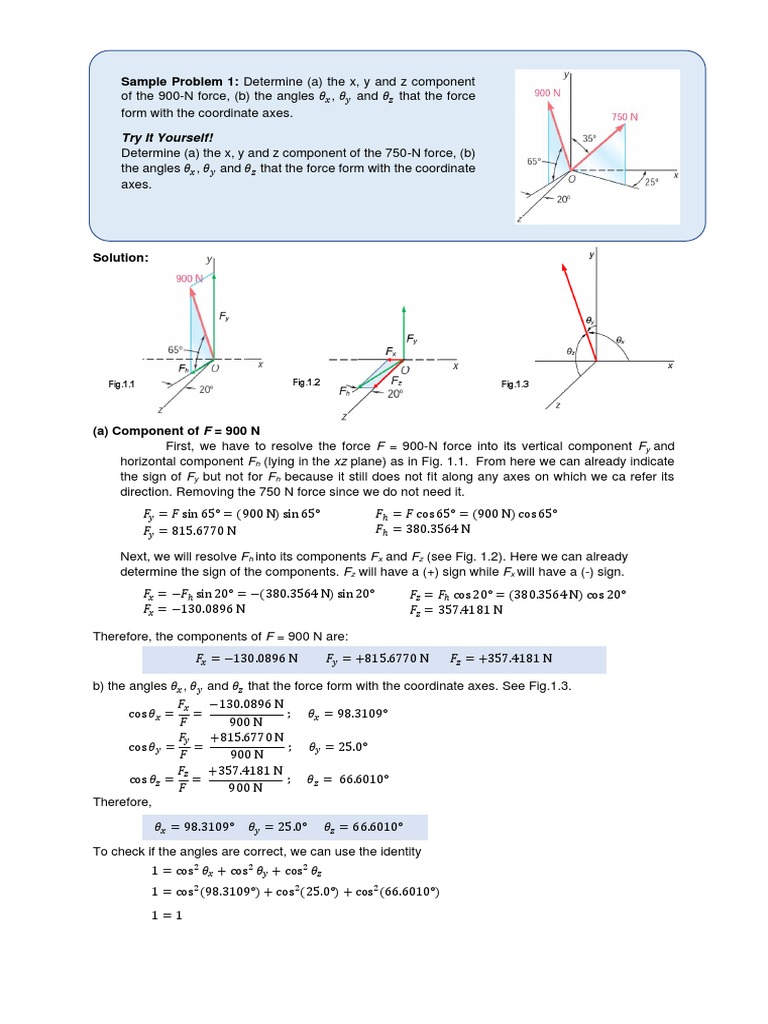Chapter 2 - Sample Problems (3D) PDF | PDF | Trigonometric Functions ...