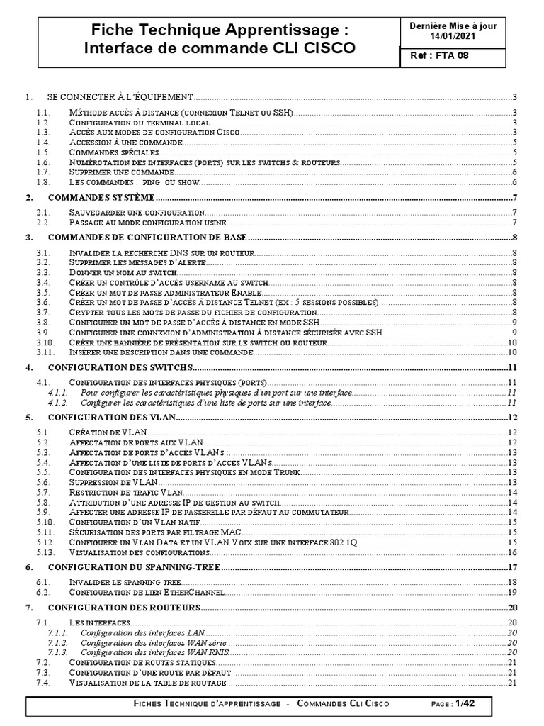 Commandes CLI pour Switch Cisco | PDF | Commutateur réseau | Interface ...