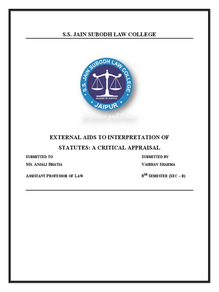 Interpretation of Statutes PDF Precedent Statutory Interpretation