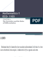 Mathematics-1 ECO-1103: The Derivative and The Rules of Differentiation