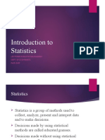 Introduction To Statistics: Lecturer Rubaiyat Mahjabeen Dept. of Economics, Fass, Bup