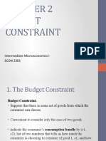 Budget Constraint: Intermediate Microeconomics I ECON 2301