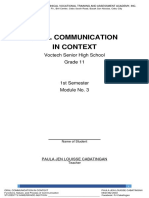 Oral Communication in Context Module 3