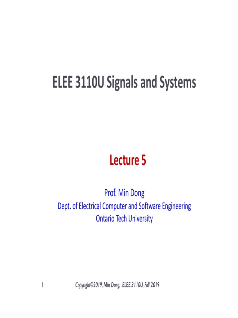 Signals and Systems Lecture Notes 5 OTU | PDF | Electrical Engineering ...