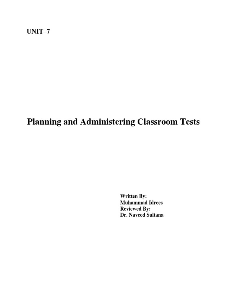 Developing Effective Classroom Tests | PDF | Educational Assessment ...