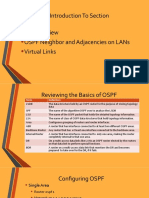 Introduction To Section Ospf Review Ospf Neighbor and Adjacencies On Lans Virtual Links