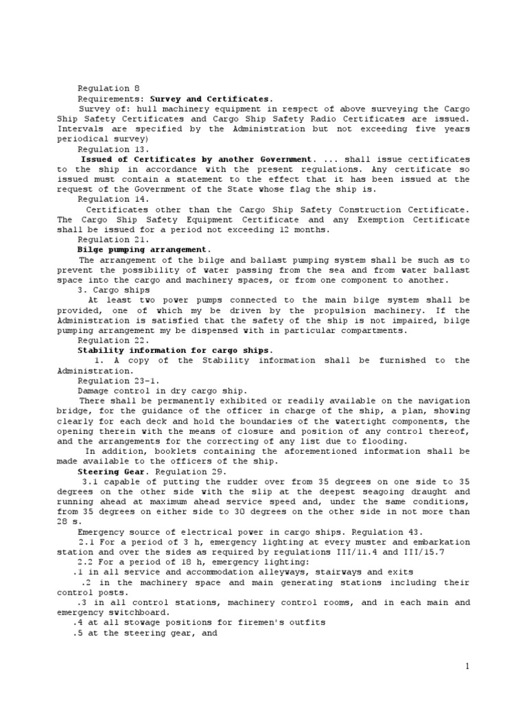 Steering Gear. Regulation 29 PDF Shipping Water Transport