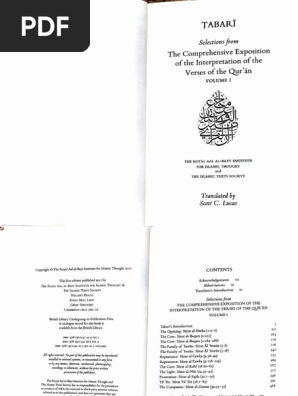 Tabari Selections From The Comprehensive Exposition of The  