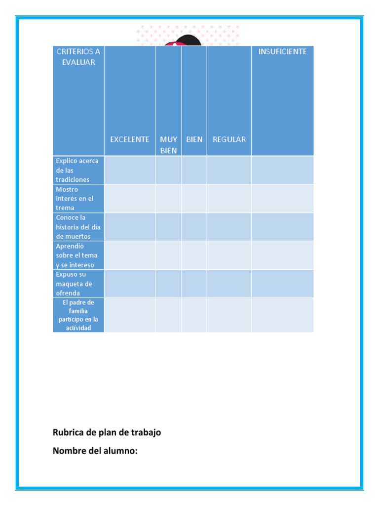 Rubrica Dia de Muertos | PDF