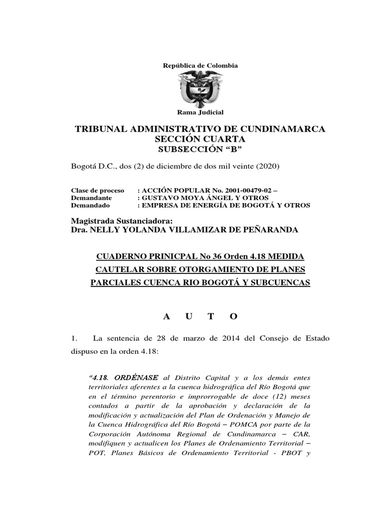 Auto Alcaldes Planes Parciales Orden 4.18 PDF PDF Gobierno Science