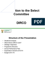 Presentation To The Select Committee Dirco