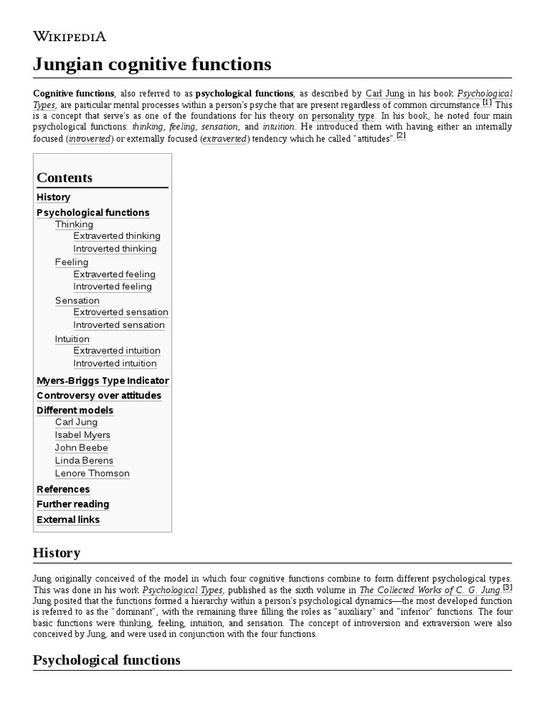 Jung's Cognitive Functions Explained | PDF | Metaphysics | Carl Jung