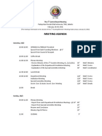 Agenda of First Central Board of PERSILAT Meeting February 18-20 2011