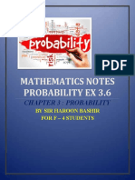 Mathematics Notes Probability Ex 3.6