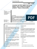 NBR 10569 (1988) - Conexões de PVC Rígido Com Junta Elástica, Para Coletor de Esgoto Sanitário (Tipos e Dimensões)
