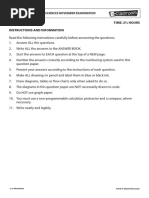 TOTAL: 150 Time: 2 Hours Instructions and Information: Grade 11 Life Sciences November Examination