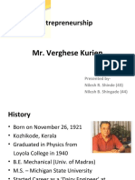Entrepreneurship: Mr. Verghese Kurien