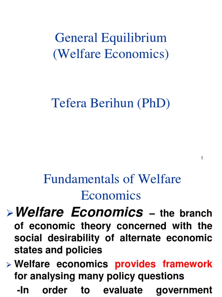 General Equilibrium in Welfare Economics | PDF | Welfare Economics ...