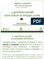 L'Agricoltura Sociale Come Fattore Di Sviluppo Rurale - Senni