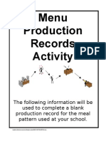 Menu Production Records Activity