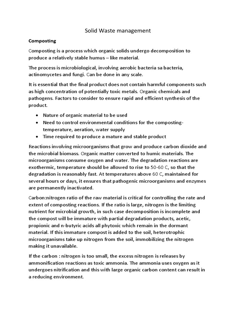 Effective Solid Waste Management Techniques | PDF | Compost | Landfill