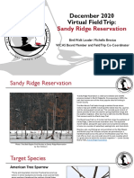 Virtual Field Trip Report To Sandy Ridge Reservation December 2020