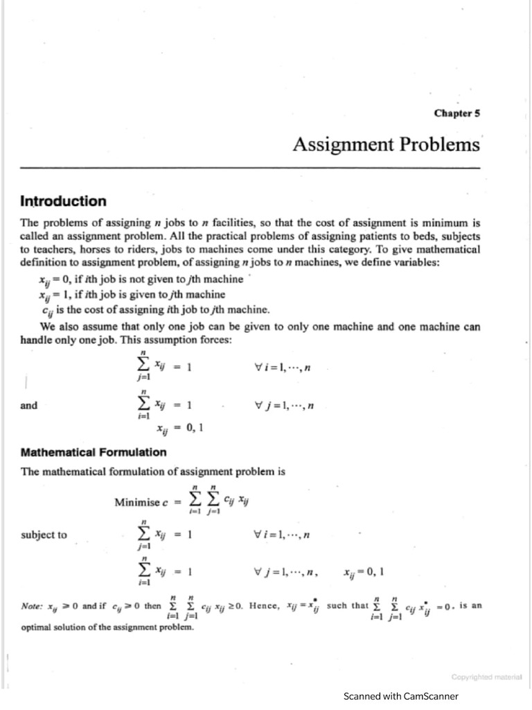 assignment problem in lpp