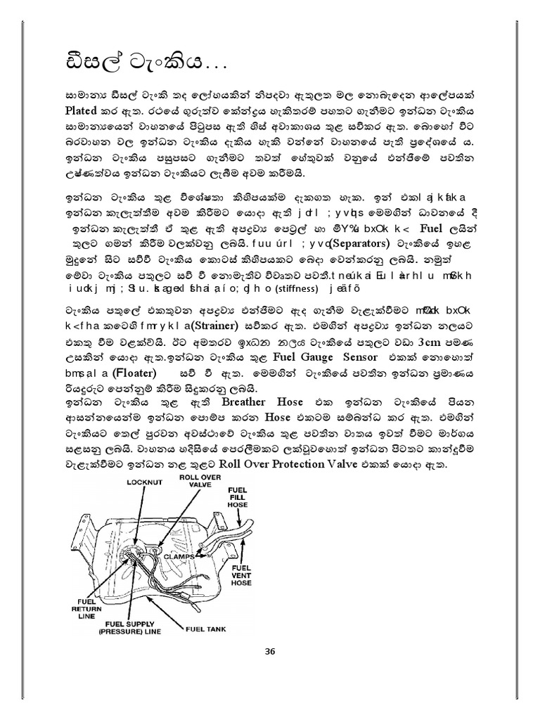 Diesel Fuel System in Sinhala PDF
