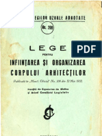 Lege Înființarea Și Organizarea Corpului Arhitecților 1932