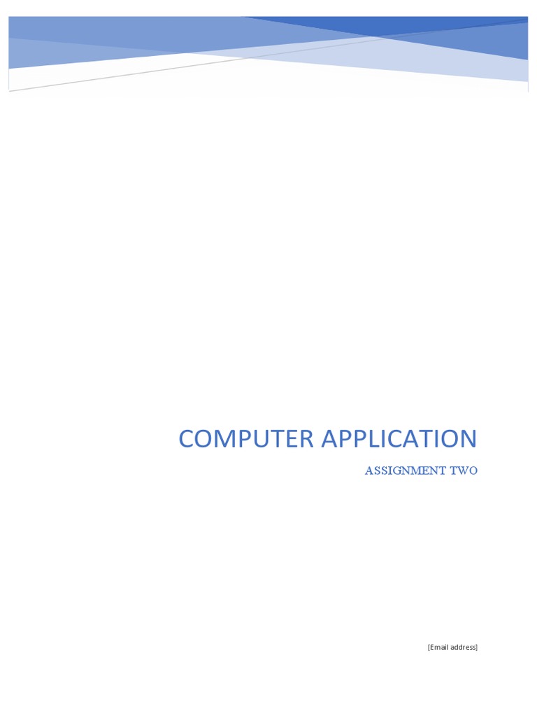 Computer Application Assignment Two | PDF | Computers