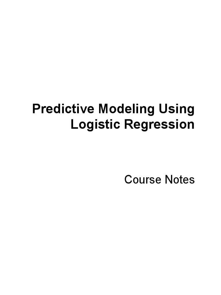 Statistics - II Regression - For - Predictive - Modeling - CourseNotes ...