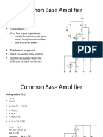 Common Base Amplifier: Characteristics