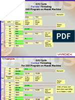 G32 Cycle Threading For ISO Program On Mazak Machine: Parralel