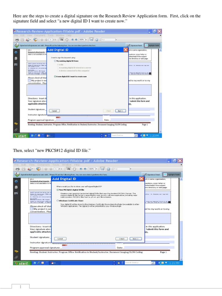 Digital Signature Instructions | PDF